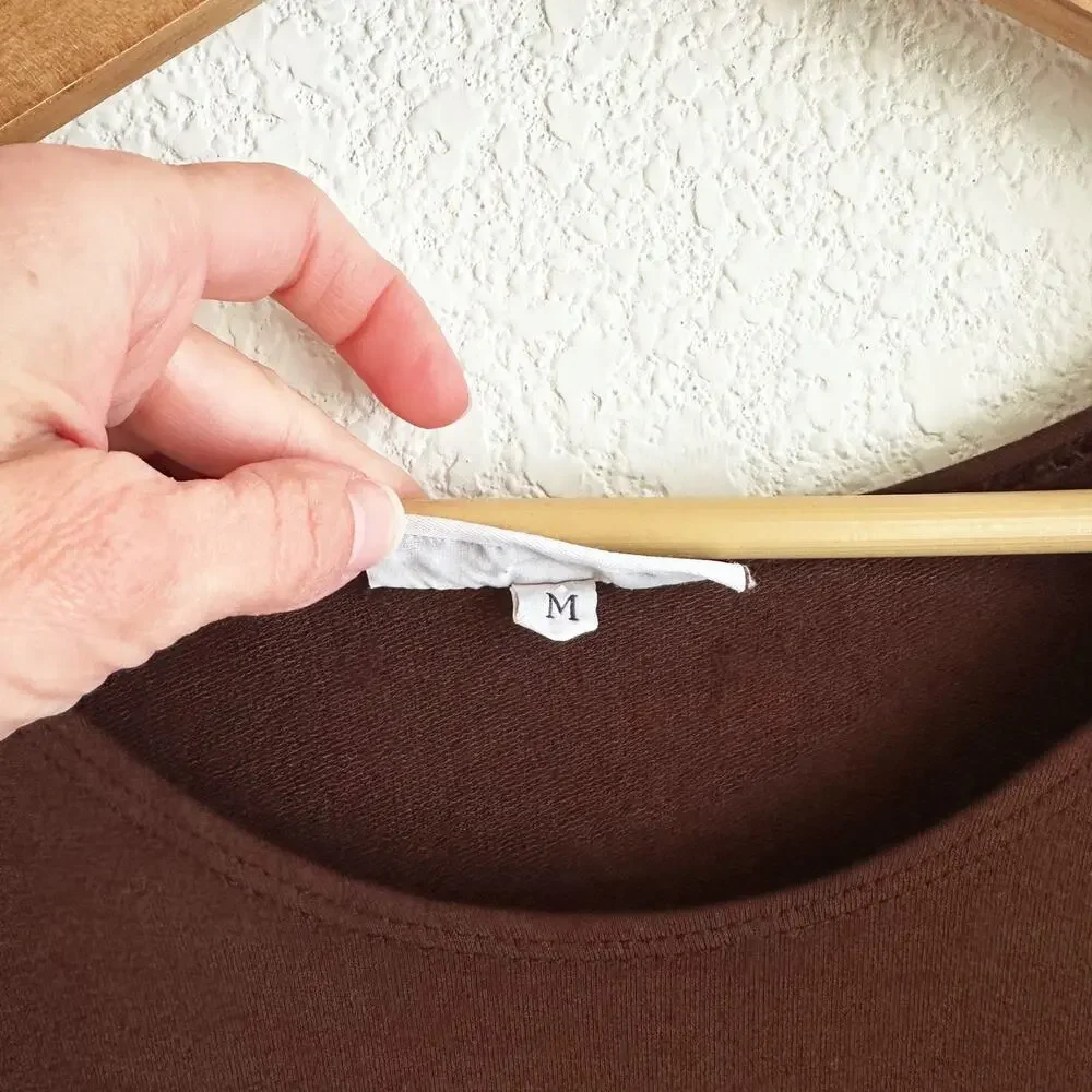 Bryn Walker Zia Rayon Tunic Dress Medium Brown Oversized Lagenlook Minimalist - Picture 5 of 10